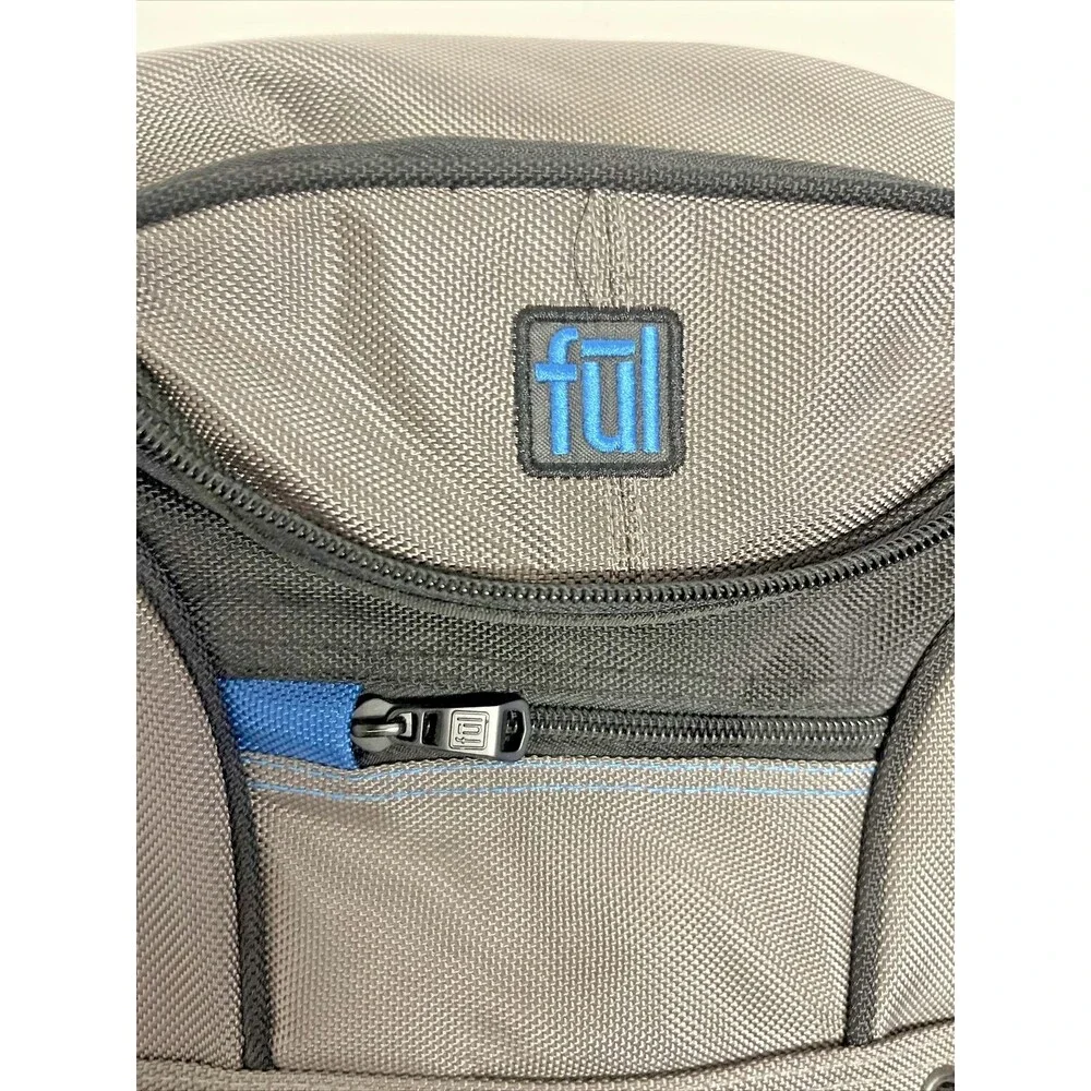 Ful Black Blue Padded Laptop Backpack Travel bag Book Bag Fūl CORE Hydration